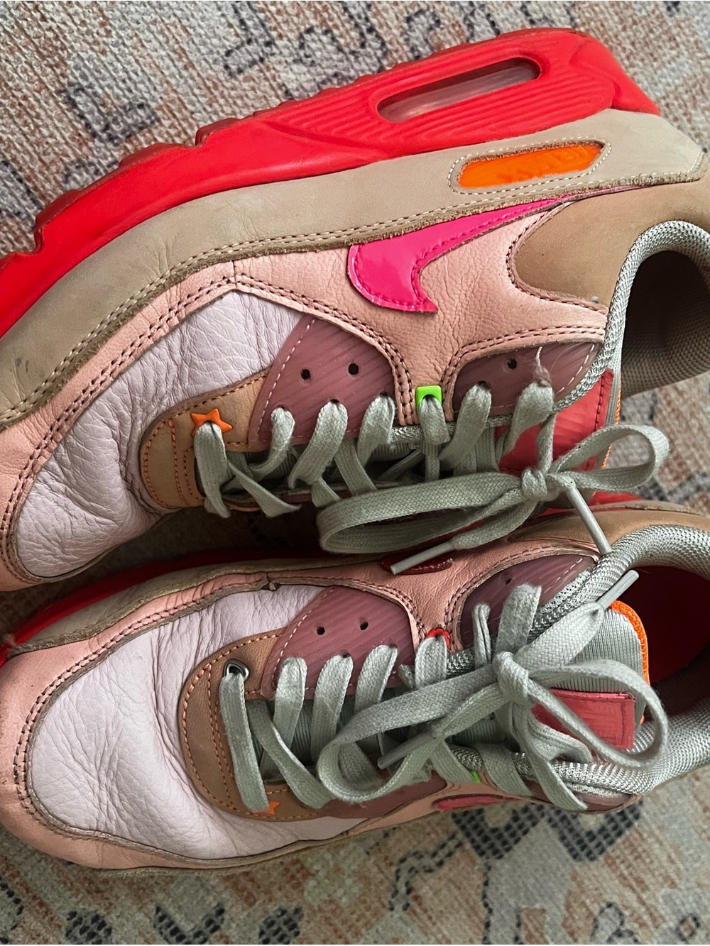 Colorful Women's Sneakers with Pink Swoosh